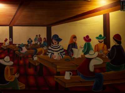 Cos� come � presente un quadro dipinto da Isa, l�ex compagna del titolare...